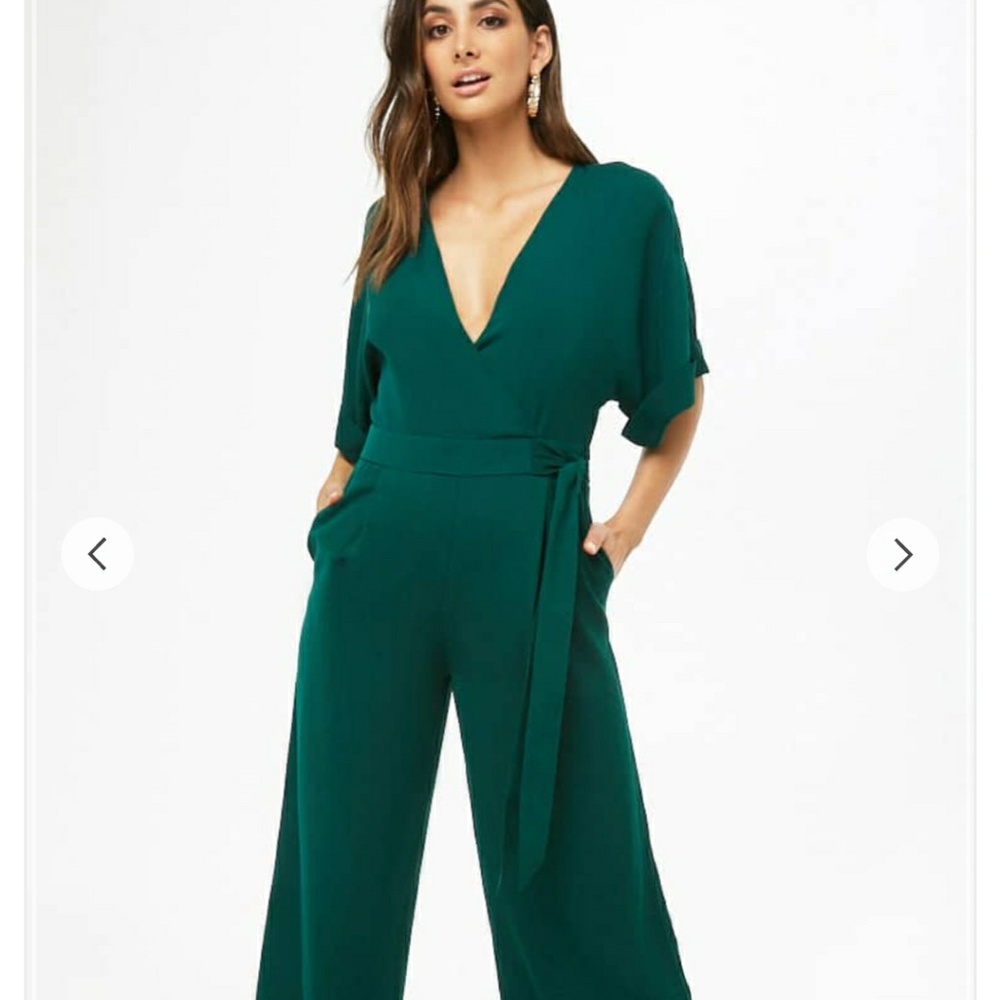Surplice Wide-Leg Jumpsuit